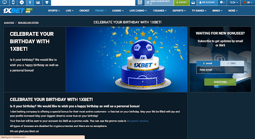  1xBet Birthday Offer